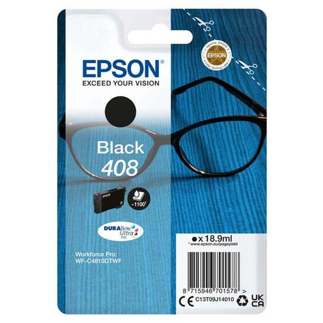 Epson 408 Negro Cartucho de Tinta Original - C13T09J14010 1