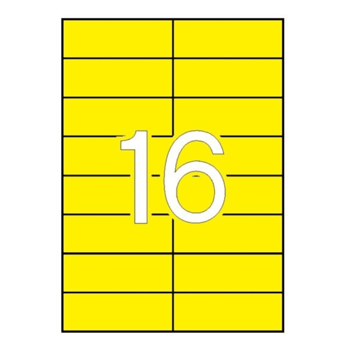 Apli Pack 1.600 Etiquetas 105x37mm - 100 Hojas por 16 Etiquetas - Adhesivo Permanente - Cantos Rectos - Color Amarillo 1