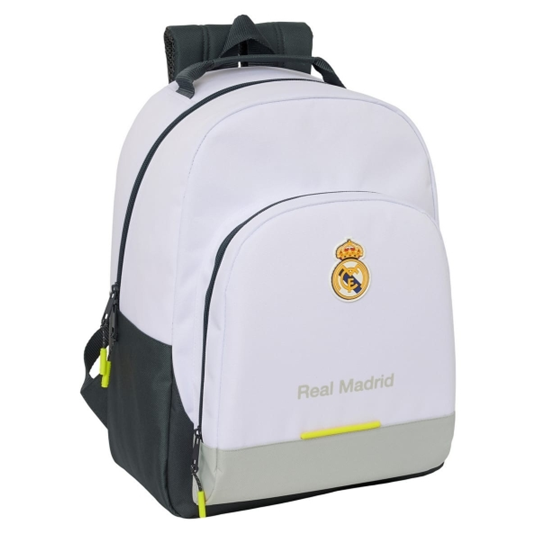 Safta Real Madrid 1ª Equipacion 25/26 Mochila Escolar - Adaptable a Carro - Asa de Mano - 32x42x15cm - Color Blanco 1