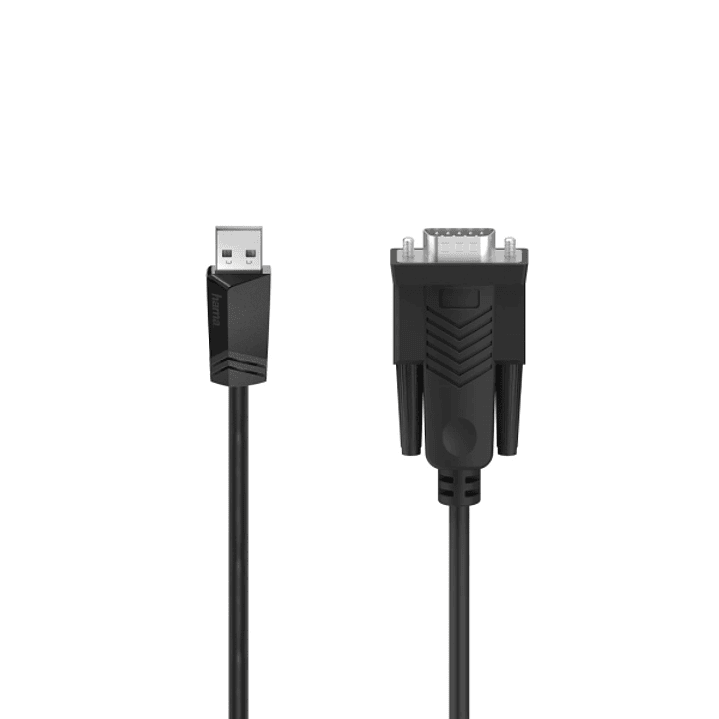 Hama Essential Cable Adaptador - Cable 1.5m - USB-A Macho - RS232 Macho - Color Negro 1