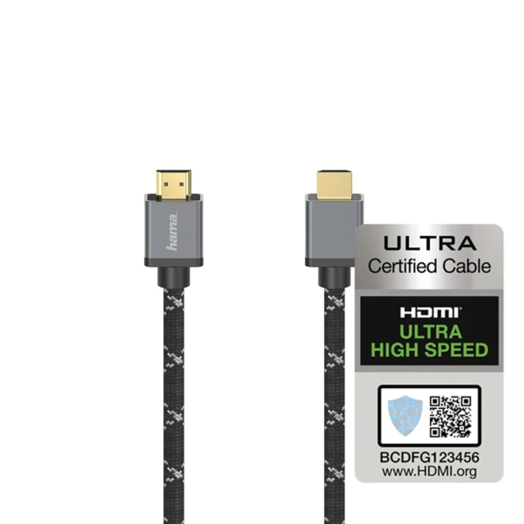 Hama Prime Cable HDMI 8K Macho - Longitud 1m - Certificado - Soporta eARC - Terminales Chapados en Oro - Ethernet - Velocidad hasta 48Gbps - Blindaje  1