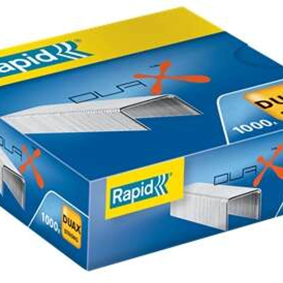 Rapid Duax Strong Caja de 1000 Grapas para Gruesos - Grapa hasta 170 Hojas - Alambre Galvanizado de Alto Rendimiento - Patilla de 20mm 1