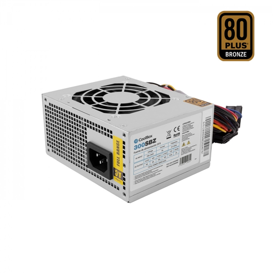 Coolbox FA300SBZ 80 Plus Bronze Fuente de Alimentacion 300W SFX - PFC Activo - Ventilador 80mm 1