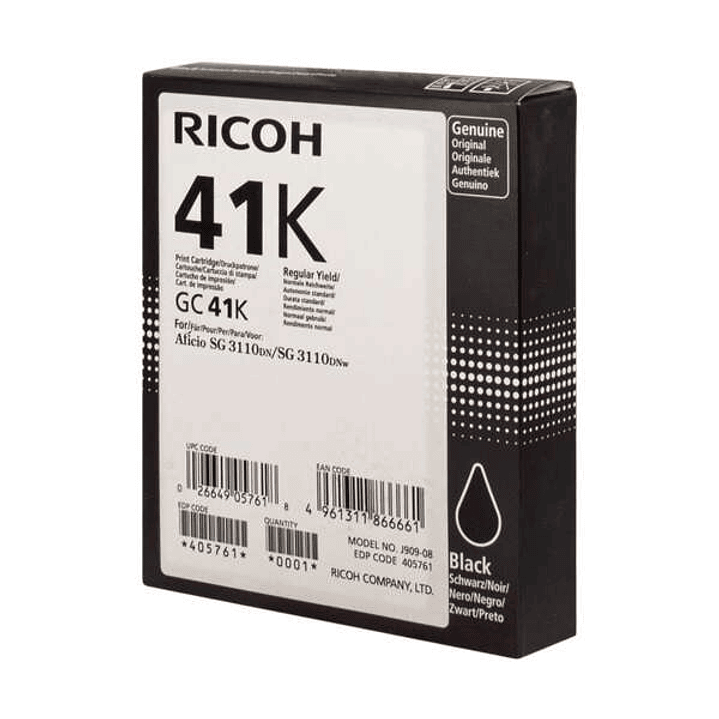 Ricoh GC41 Negro Cartucho de Gel Original - 405761 1
