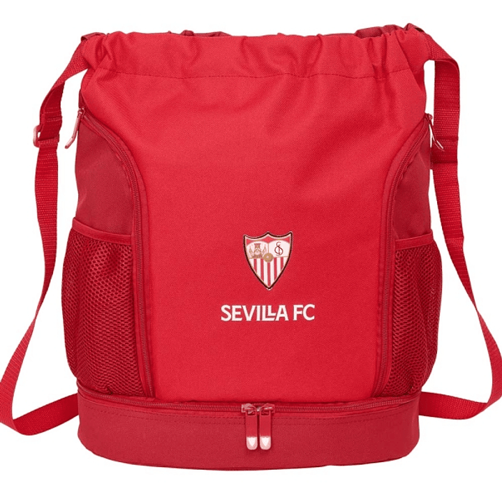 Safta Sevilla FC Saco Mochila - Bolsillo Interior con Cremallera - Bolsillos Laterales - Hombreras Ajustables - Resistente al Agua - 21.93L - 340x150x 1