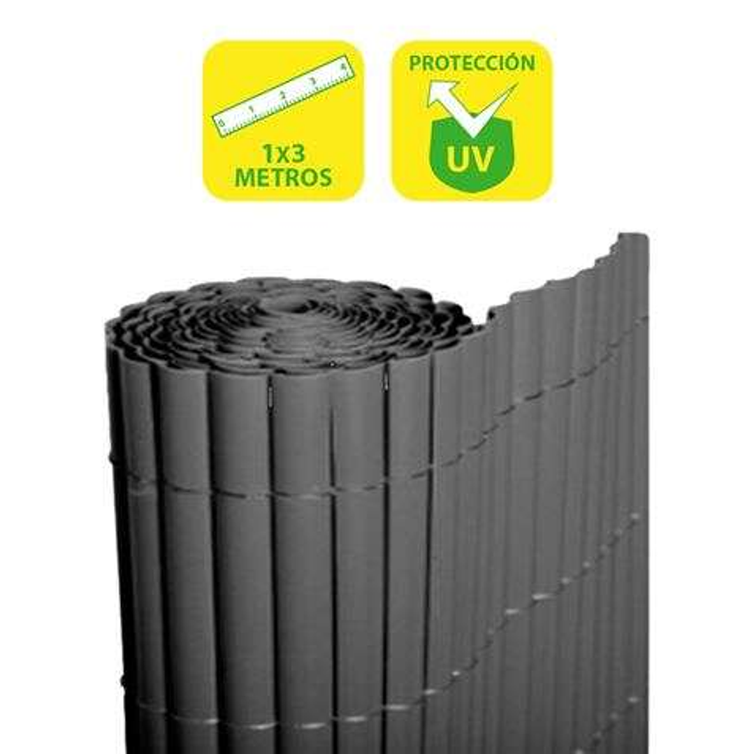 SunGarden Cañizo Plastico Doble Cara 1x3m - Color Gris Oscuro 1