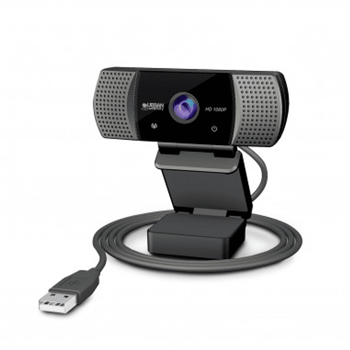 Urban Factory Webee Webcam USB 2Mpx - Full HD 1080P - Enfoque Automatico - Microfono Incorporado - Tapa de Privacidad - Color Negro 1