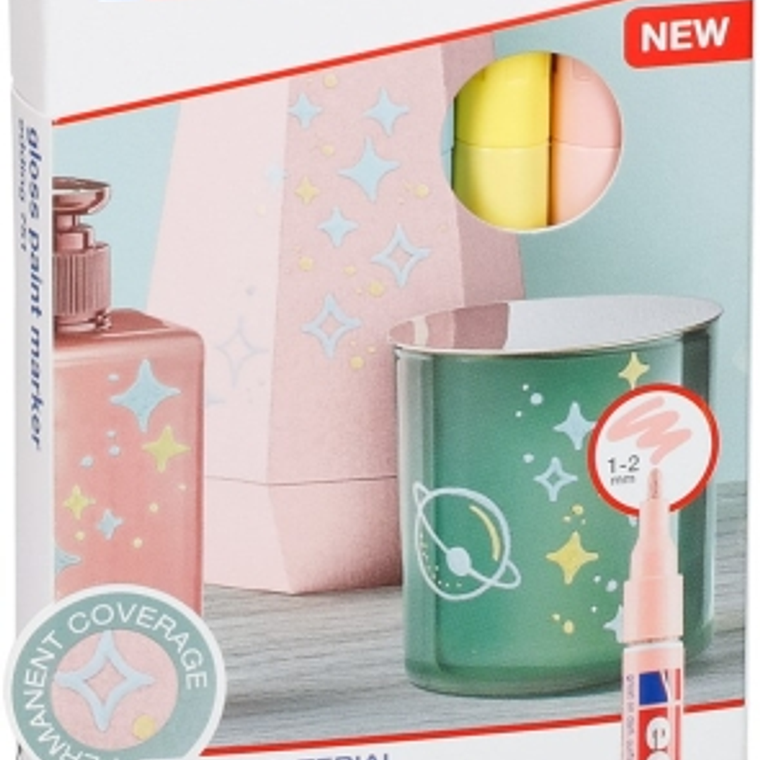 Edding 751 Pack de 5 Rotuladores Permanentes - Punta Redonda - Trazo entre 1 y 2 mm. - Tinta Opaca - Secado Rapido - Colores Surtidos Pastel 1