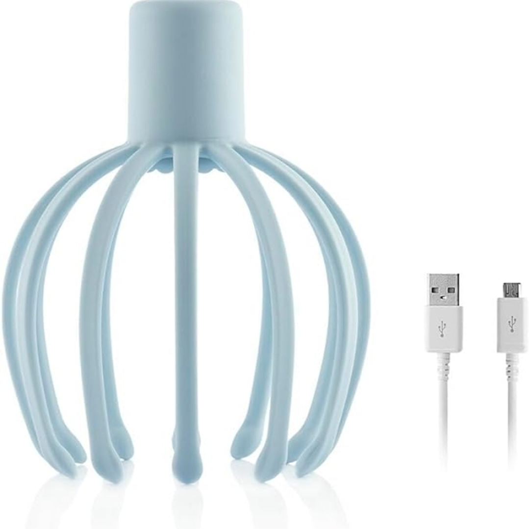 Innovagoods Helax Masajeador de Cabeza Inalambrico - Bateria 650mAh - Vibracion 360º - Cable USB-C - Recargable - Silencioso - 13x17.5cm - Color Azul 1