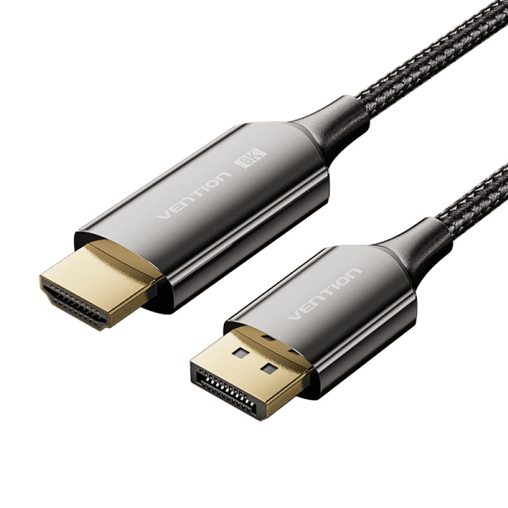 Vention Cable DisplayPort Macho 1.4 8K a HDMI 2.1 8K - 1.8m - Trenzado - Color Negro 1