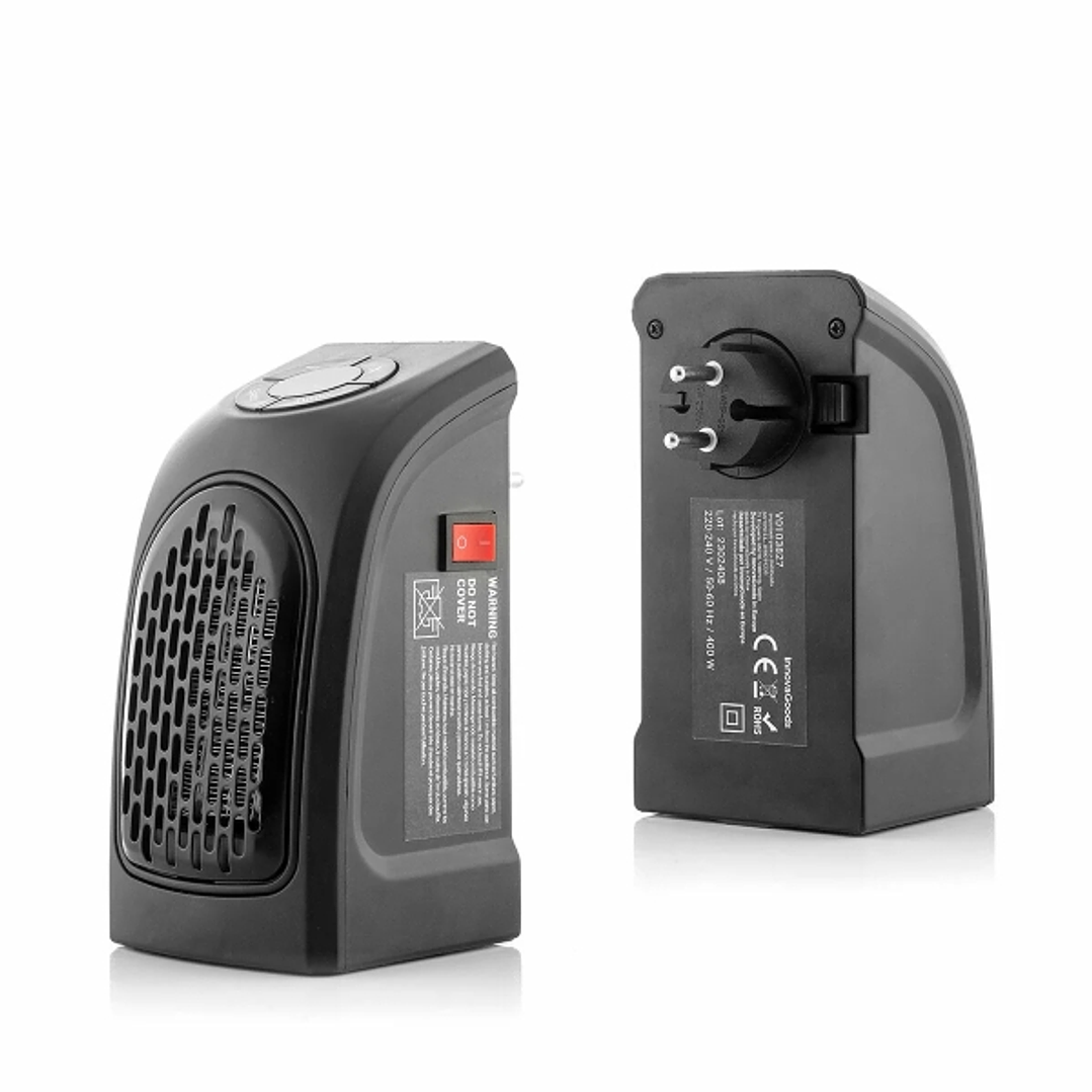 Innovagoods Heatpod Mini Calefactor Portatil - Potencia 400W - 2 Velocidades - Pantalla LED - Temperatura Regulable - Temporizador - Bajo Consumo - 8. 1