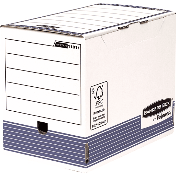 Bankers Box Caja de Archivos Tamaño A4 Fastfold - Montaje Automatico - Certificacion FSC - Dimensiones Internas 26x20x31.50cm - Dimensiones Externas 2 1