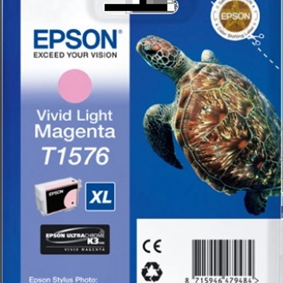 Epson T1576 Magenta Light Cartucho de Tinta Original - C13T15764010 1