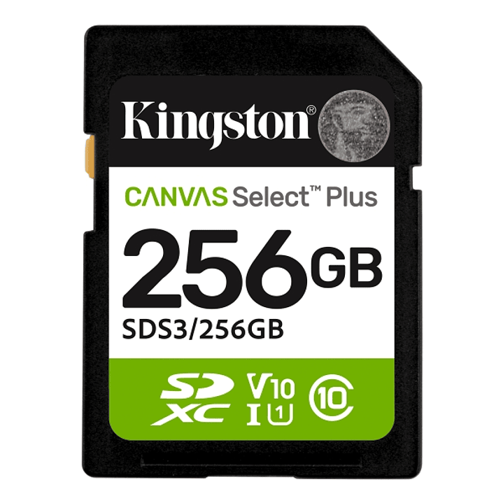 Kingston Tarjeta SDXC 256GB UHS-I Clase 10 150MB/s Canvas Select Plus 1