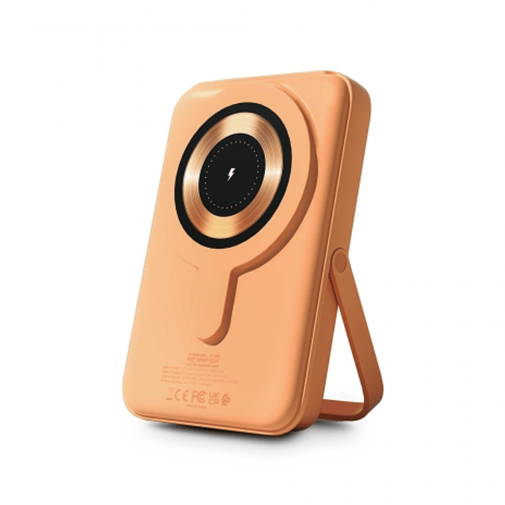 Urban Factory Magnee Power Powerbank Universal 10000mAh - Entrada USB-C - Salida USB-C, USB-A e Inalambrica - Color Albaricoque 1
