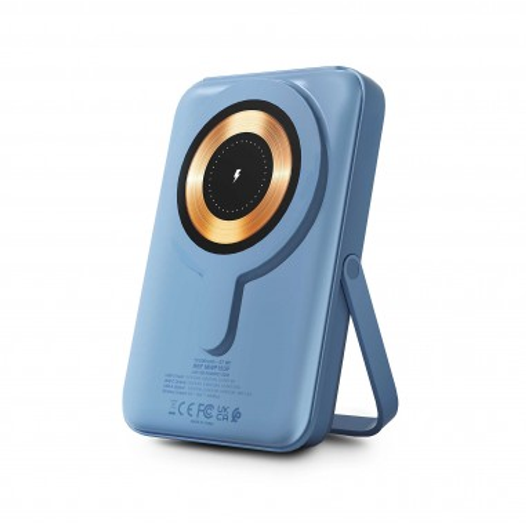 Urban Factory Magnee Power Powerbank Universal 10000mAh - Entrada USB-C - Salida USB-C, USB-A e Inalambrica - Color Azul 1