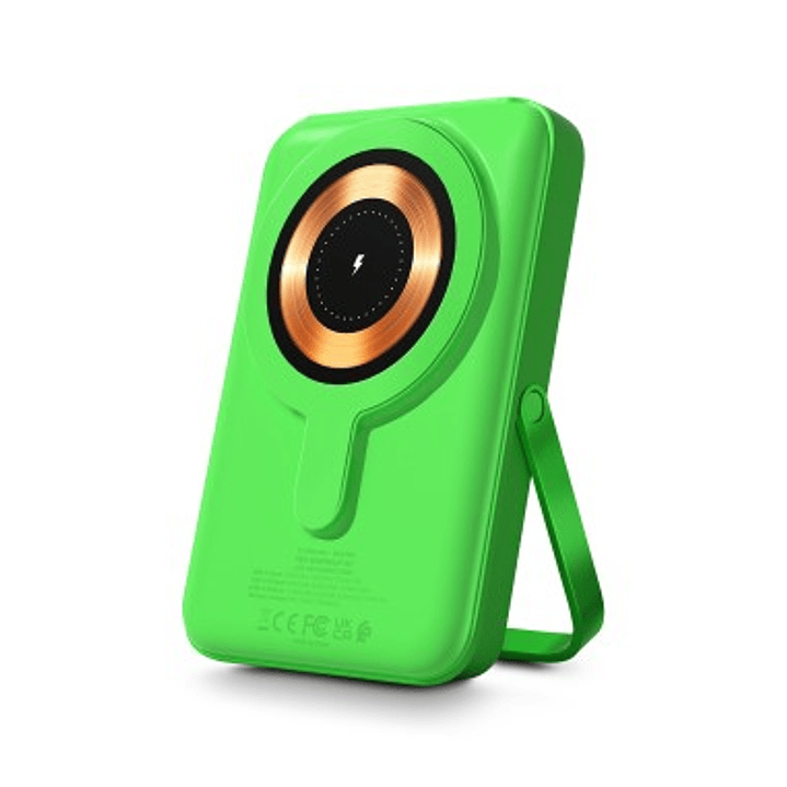 Urban Factory Magnee Power Powerbank Universal 10000mAh - Entrada USB-C - Salida USB-C, USB-A e Inalambrica - Color Verde Neon 1