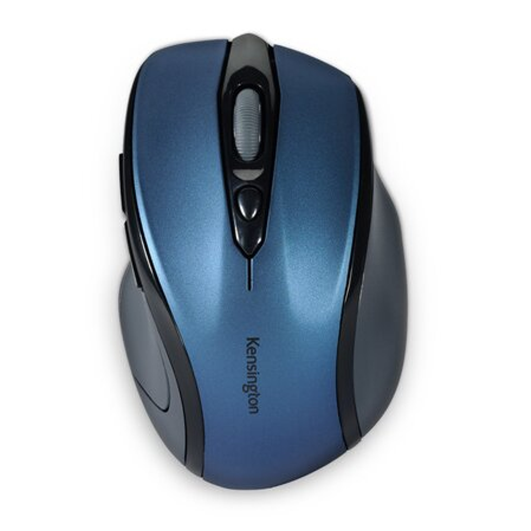 Kensington Pro Fit Raton Inalambrico 2,4GHz 1600dpi - Sensor Optico 1750ppp - 5 Botones - Uso Diestro - Tamaño Mediano Ergonomico - Color Azul/Negro 1