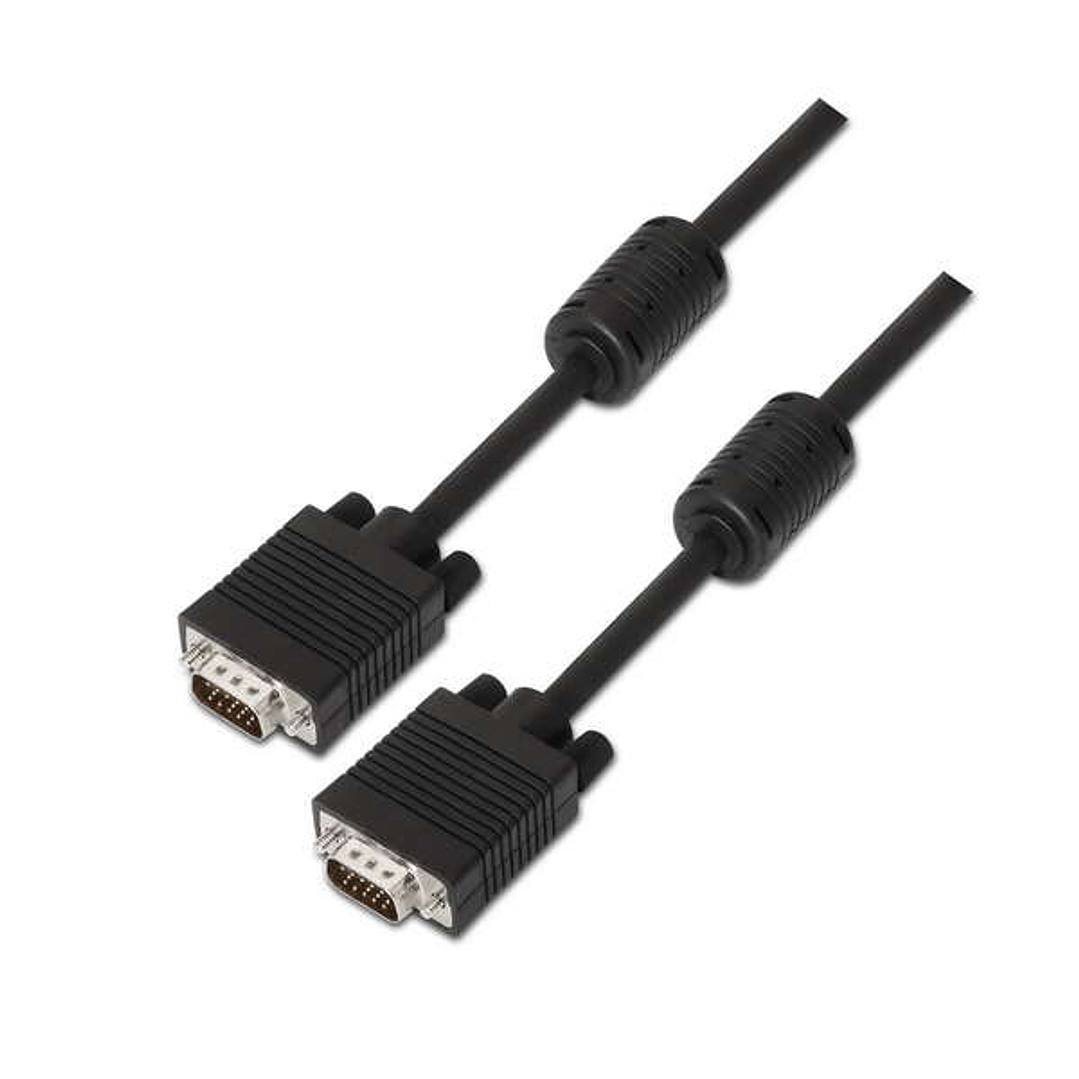 Aisens Cable SVGA con Ferrita - HDB15/Macho-HDB15/Macho - 25m - Color Negro 1