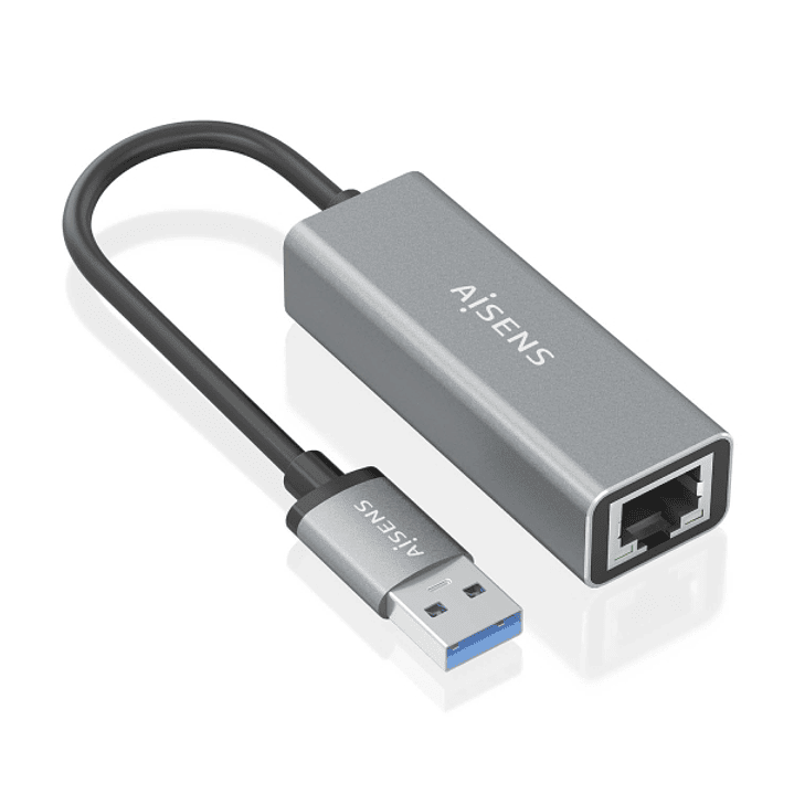 Aisens Conversor USB 3.0 a Ethernet Gigabit 10/100/1000 MBPS - 15cm - Color Gris 1