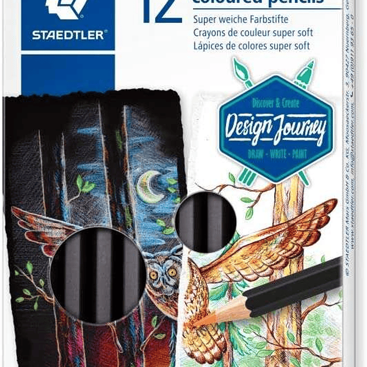 Staedtler Super Soft 149C Pack de 12 Lapices de Colores - Mina Extra Suave - Colores Surtidos 1