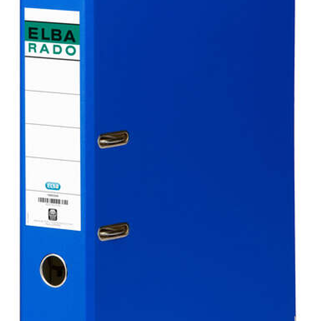 Elba Chic Archivador de Palanca Tamaño A4 - Lomo de 80mm - Rado, Ollao y Etiqueta en Lomo - Forrado Exterior PVC - Color Azul 1