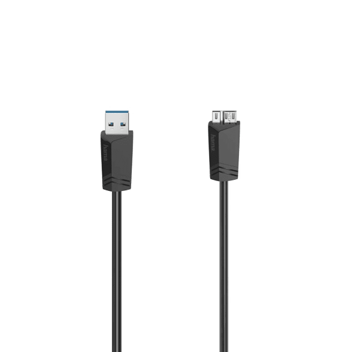 Hama Essential Cable USB - Longitud 1.5m - USB-A Macho - Micro-USB Macho - Velocidad hasta 5Gbps - Blindaje Doble - Color Negro 1