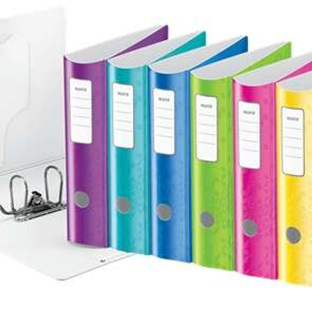 Leitz Active Wow Pack de 5 Archivadores de Palanca A4 - Lomo 82mm - Cierre con Goma Elastica - Colores Surtidos 1