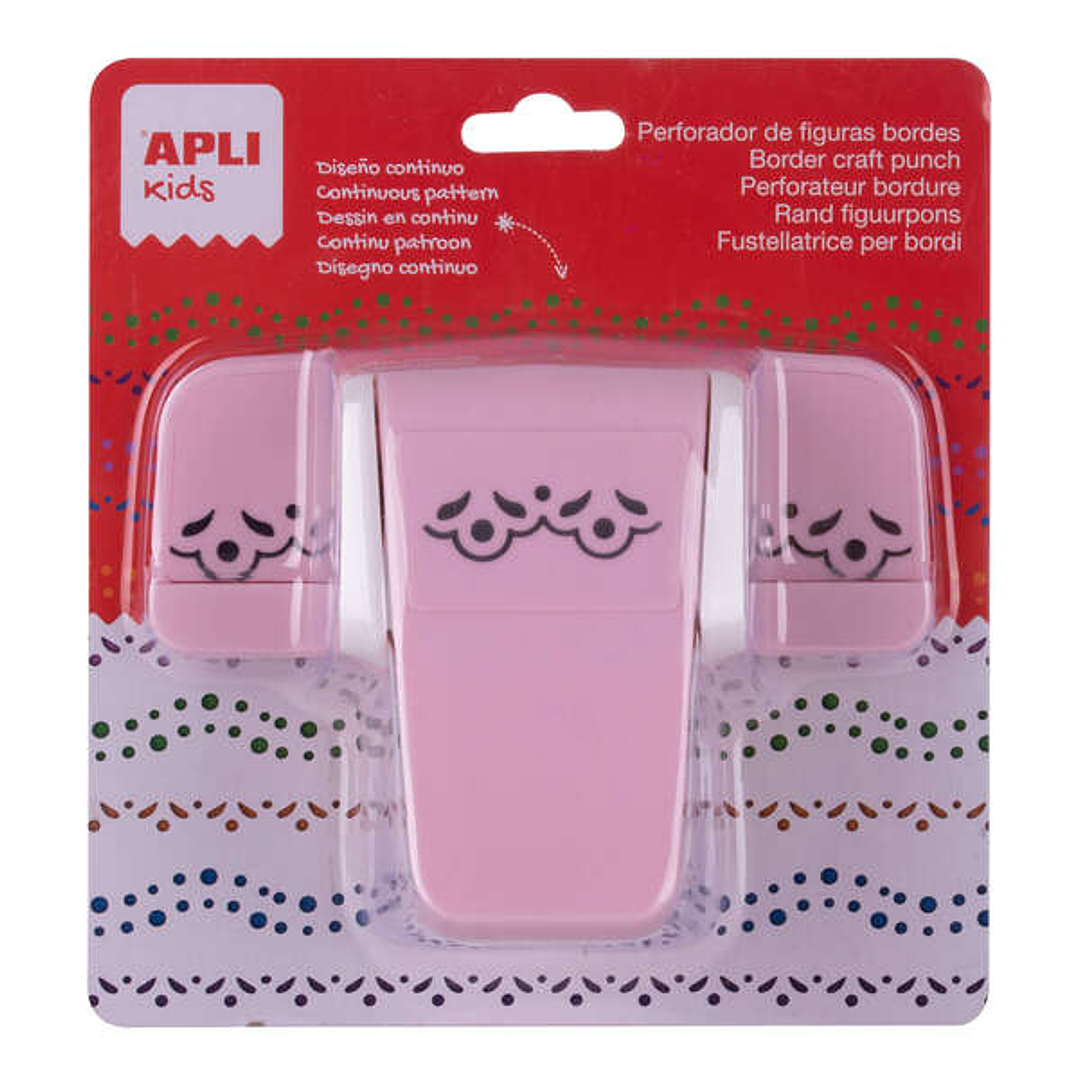 Apli Perforadora de Papel para Bordes en Forma de Flor - Altura de Figura 1cm - Guia de Corte Preimpresa - Deposito de Papel - Ideal para Scrapbooking 1