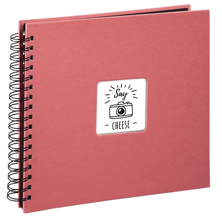 Hama Album de Fotos con Espiral - 50 Paginas Negras - Tapa de Papel - 28x24cm - Color Rosa 1