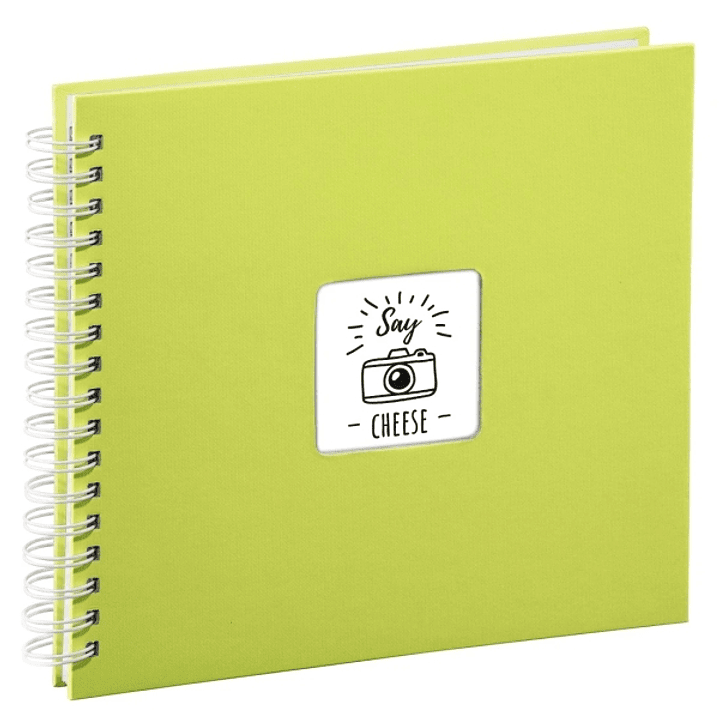 Hama Fine Art Album de Fotos con Espiral - 50 Paginas Blancas - Tapa de Papel - 28x24cm - Color Verde Lima 1