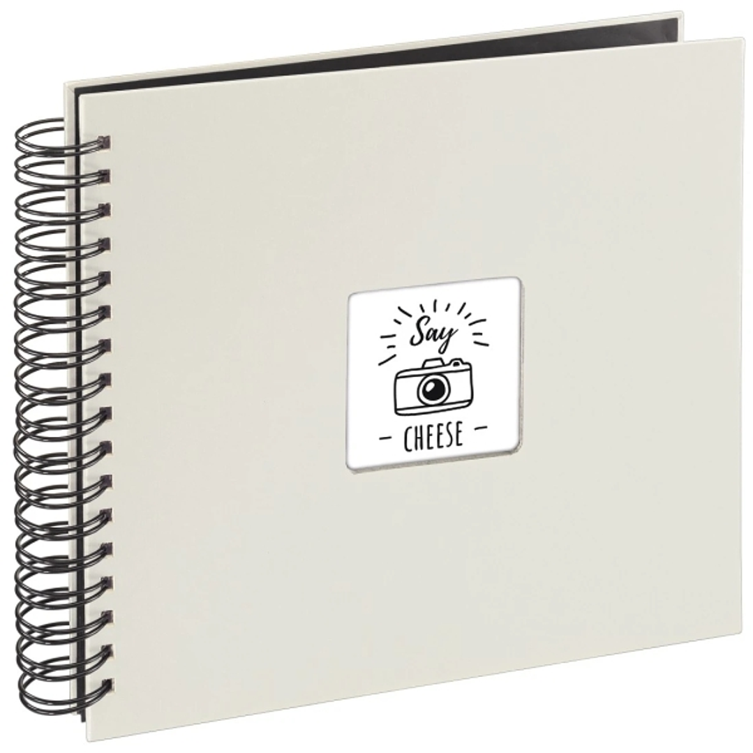 Hama Fine Art Album de Fotos con Espiral - 50 Paginas Negras - Tapa de Papel - 28x24cm - Color Blanco 1