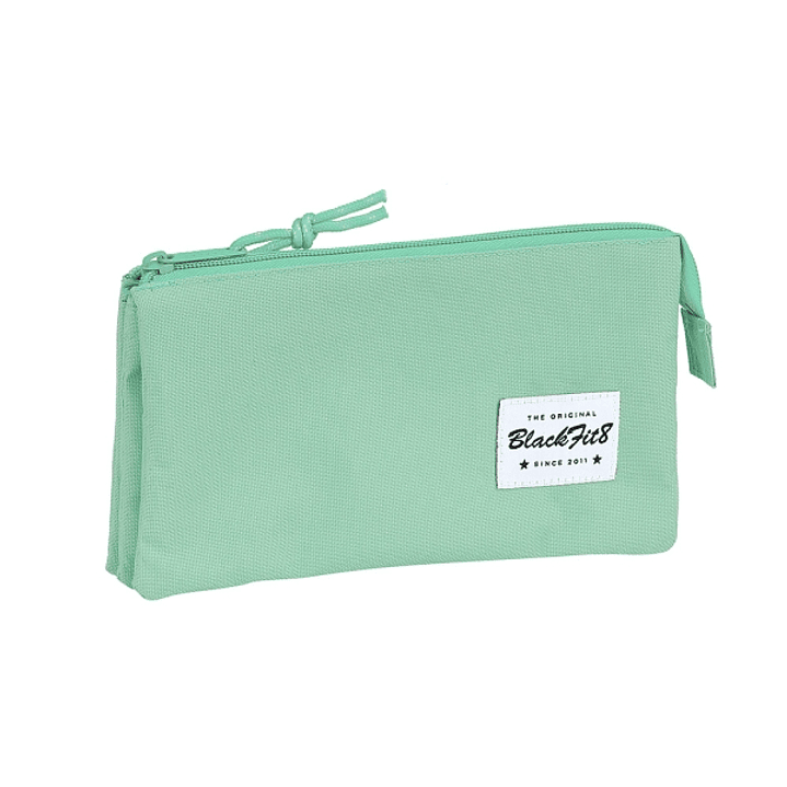 Safta Blackfit8 Portatodo - 3 Compartimentos con Cremalleras - Bolsillo Interior - 0.6L - 220x30x120mm - Color Turquesa 1