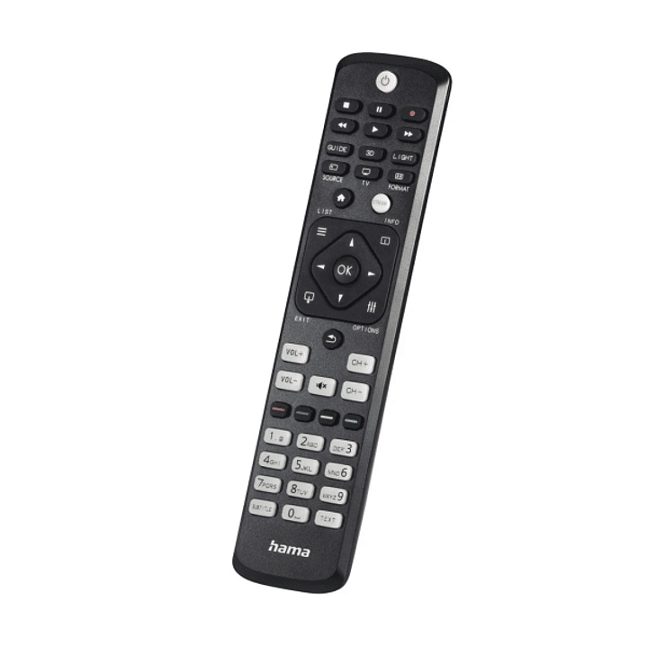 Hama Mando a Distancia para TV Philips - Alcance 10m - 46 Botones - Acceso Directo a Plataformas de Streaming - 21.4x5x2.5cm - Color Negro 1