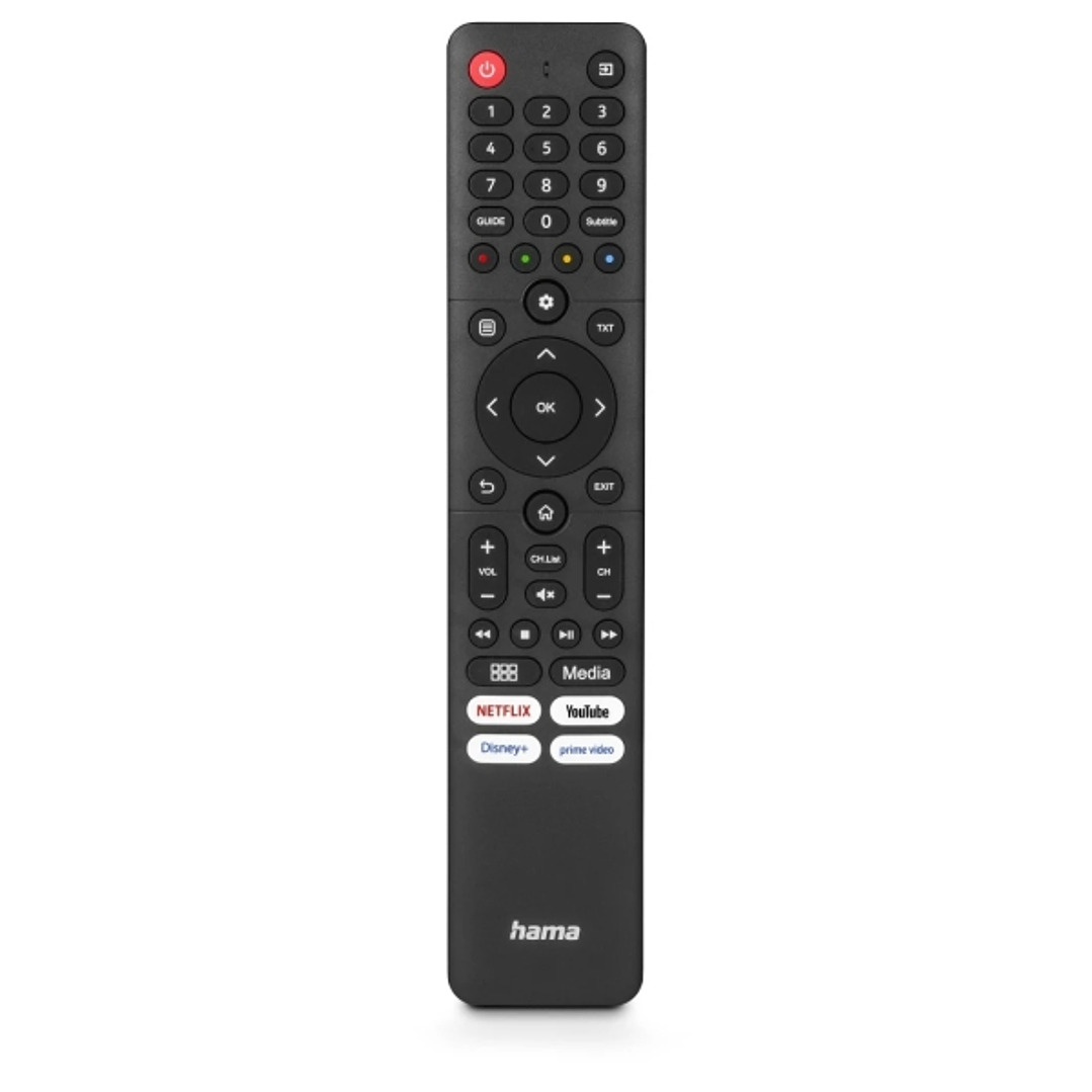 Hama Mando a Distancia para TV Hisense - Alcance 10m - 45 Botones - Acceso Directo a Plataformas de Streaming - 4.2x21.5x1.5cm - Color Negro 1