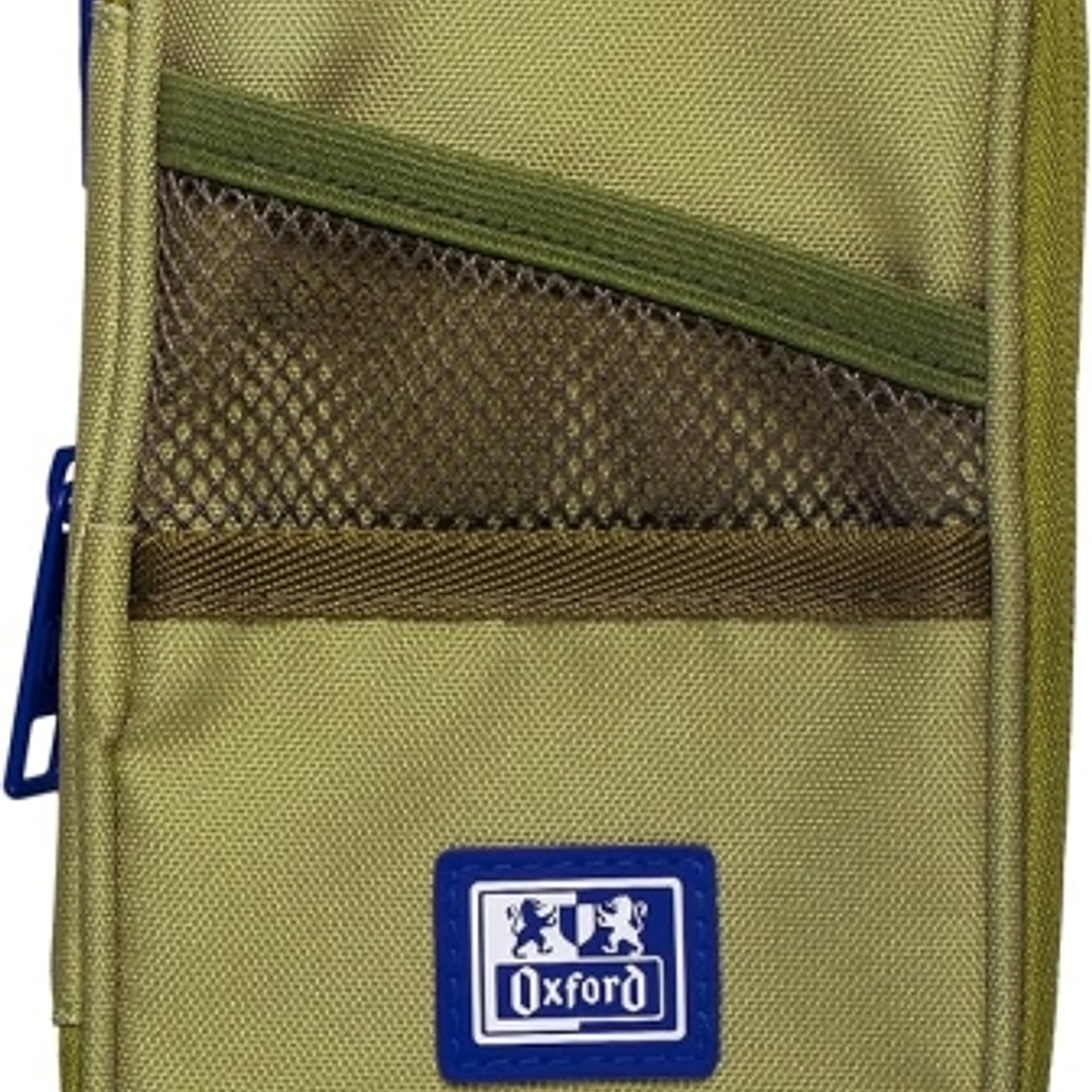 Oxford B-Max Estuche Portatodo Expandible - 1 Compartimento de Gran Capacidad - 2 Bolsillos Exteriores - Fabricado en Material Reciclado - Color Verde 1