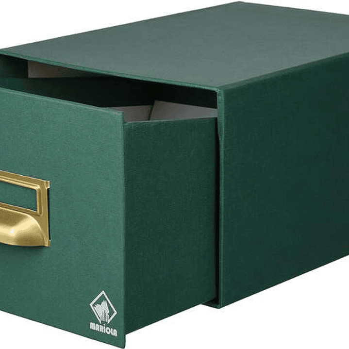 Mariola Fichero Carton Forrado en Geltex Nº3 para 500 Fichas - Medidas 180x125x250mm - Resistente y Duradero - Color Verde 1