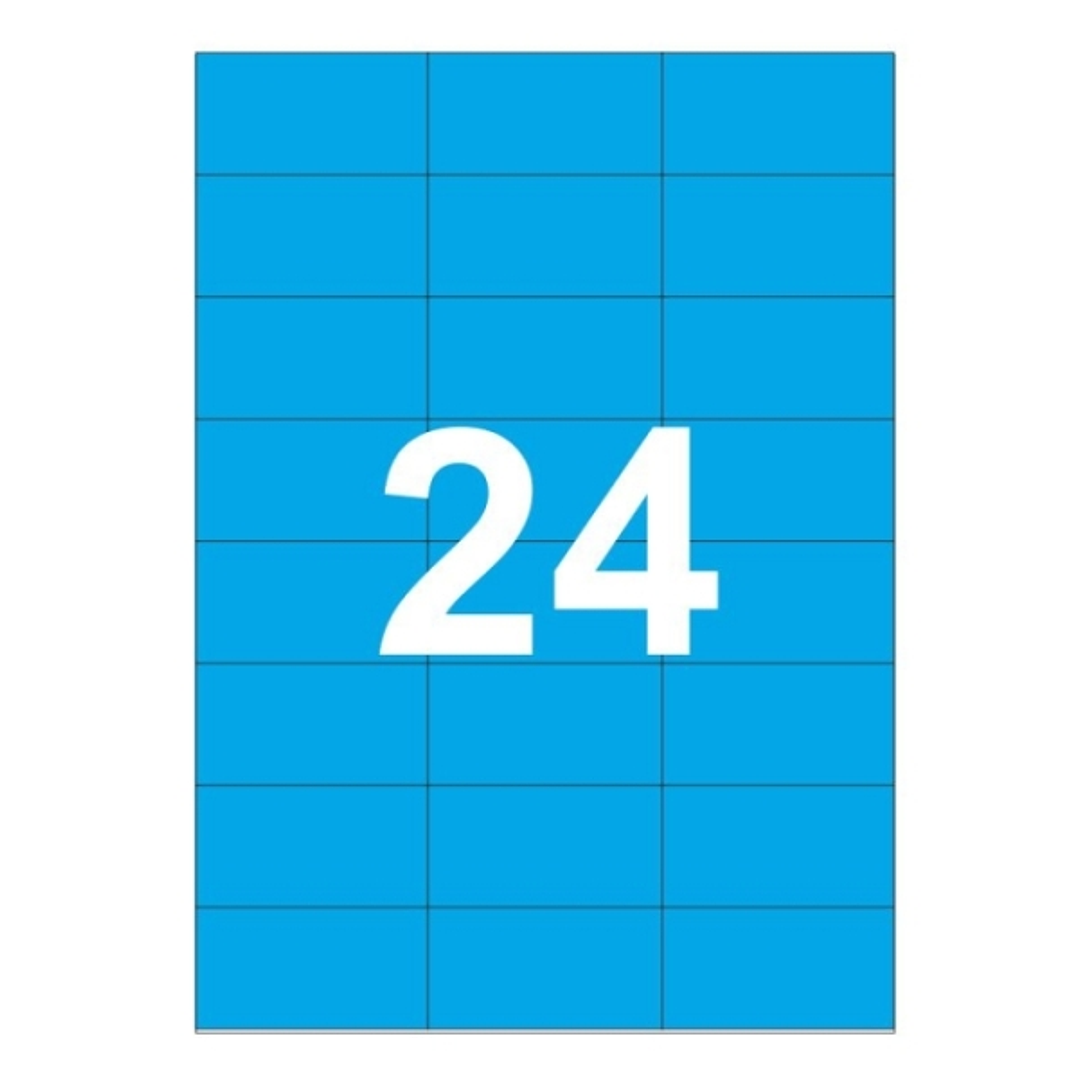 Apli Pack de 480 Etiquetas 70x37mm - 20 Hojas por 24 Etiquetas - Adhesivo Permanente - Cantos Rectos - Color Azul 1