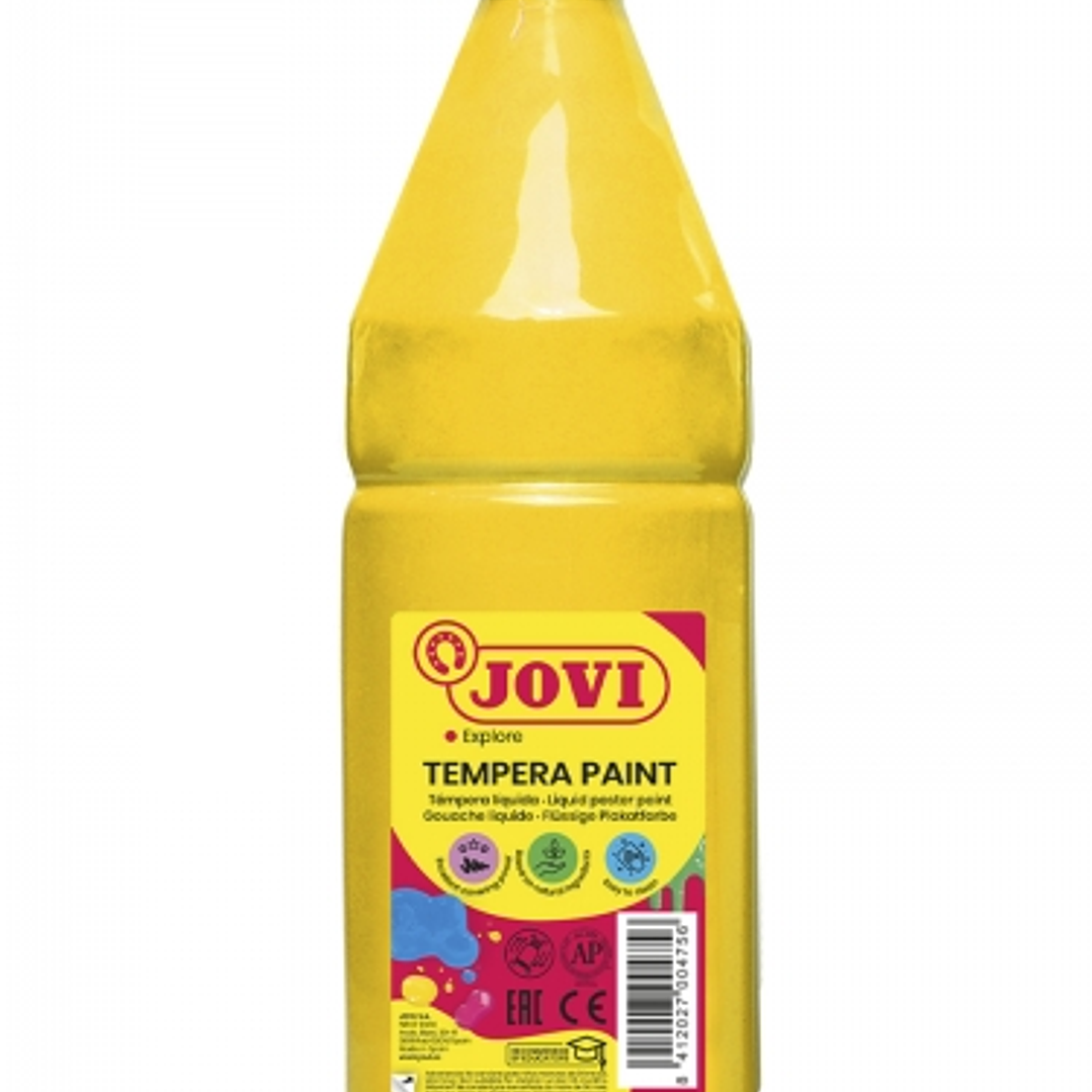 Jovi Tempera Paint Tempera Liquida 1000ml - Base Agua - Lista para Usar - Alto Poder Cubriente - Secado Rapido - Excelente Rendimiento - Facil Aplicac 1