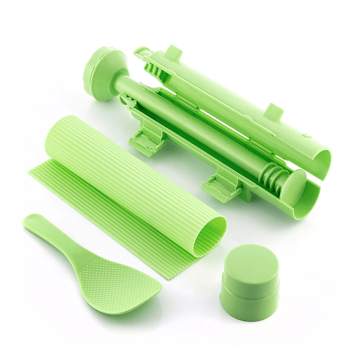 Innovagoods Suzooka Set de 3 Piezas para Sushi - Libre de BPA - Incluye Esterilla - Facil de Limpiar - Incluye Recetario - Color Verde 1