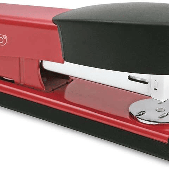 Rapesco Bowfin Grapadora Metalica de Sobremesa - Hasta 25 Hojas - Grapas 26/6, 24/6 - Grapado Cerrado y Abierto - Color Rojo/Negro 1