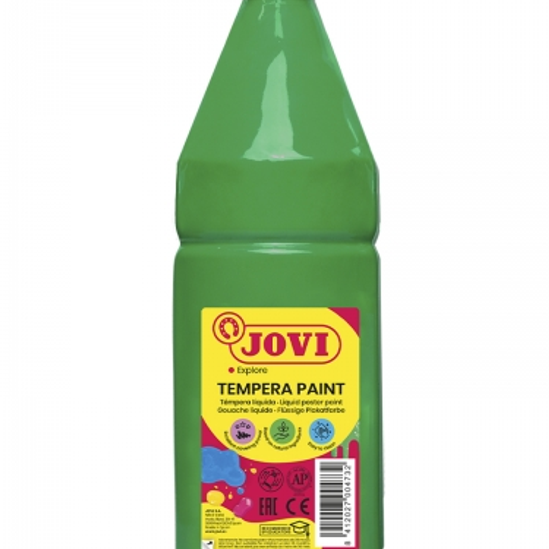 Jovi Tempera Paint Tempera Liquida 1000ml - Base Agua - Lista para Usar - Alto Poder Cubriente - Secado Rapido - Excelente Rendimiento - Facil Aplicac 1
