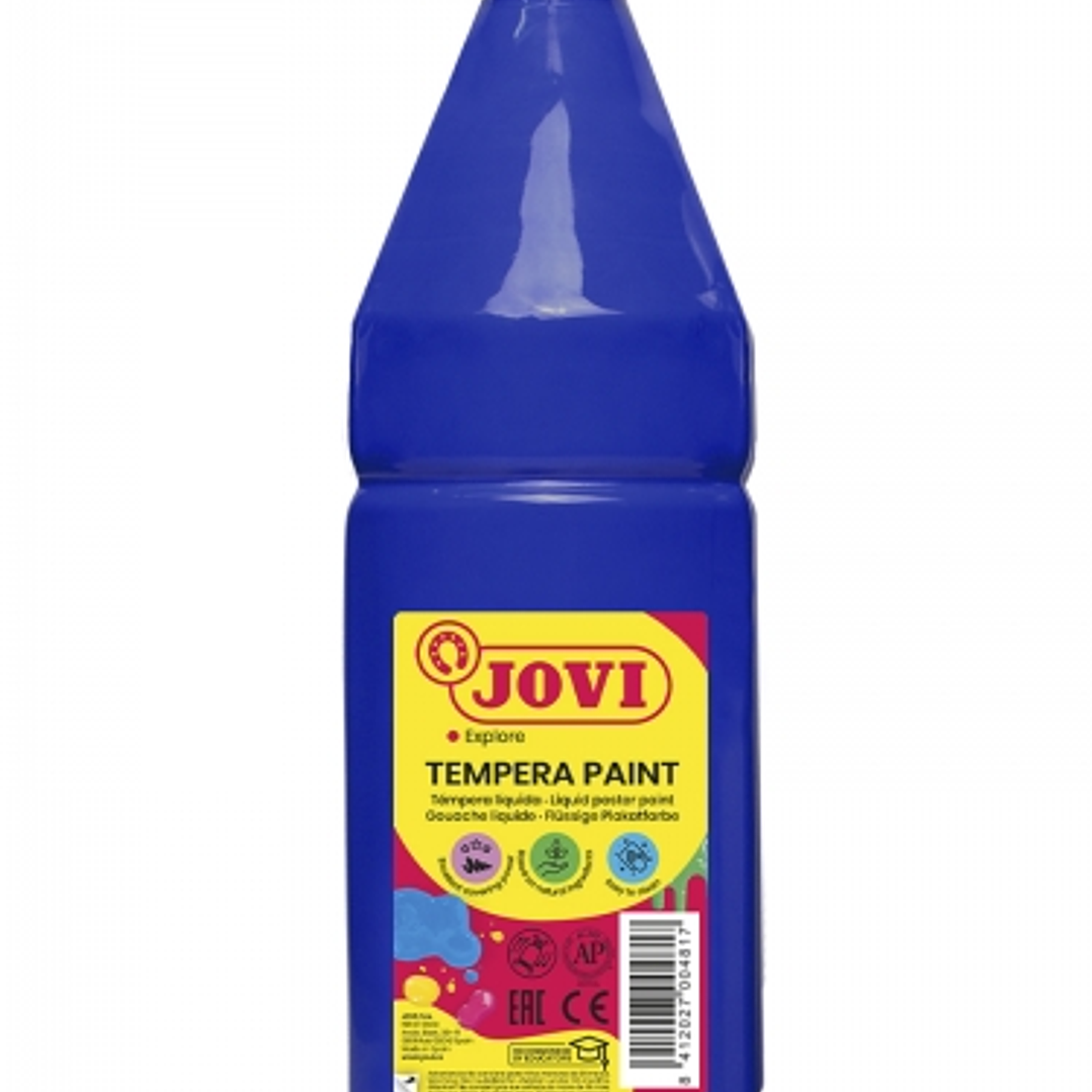 Jovi Tempera Paint Tempera Liquida 1000ml - Base Agua - Lista para Usar - Alto Poder Cubriente - Secado Rapido - Excelente Rendimiento - Facil Aplicac 1