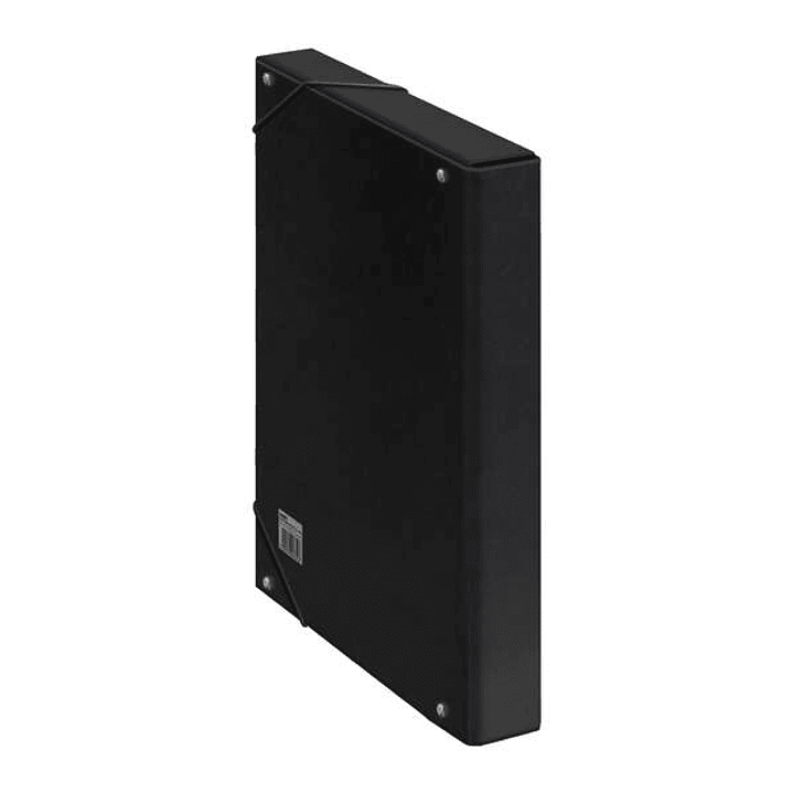 Dohe Caja para Proyectos Lomo 3cm - Carton Forrado con Papel Impreso y Plastificado - Cierre con Gomas - Color Negro 1