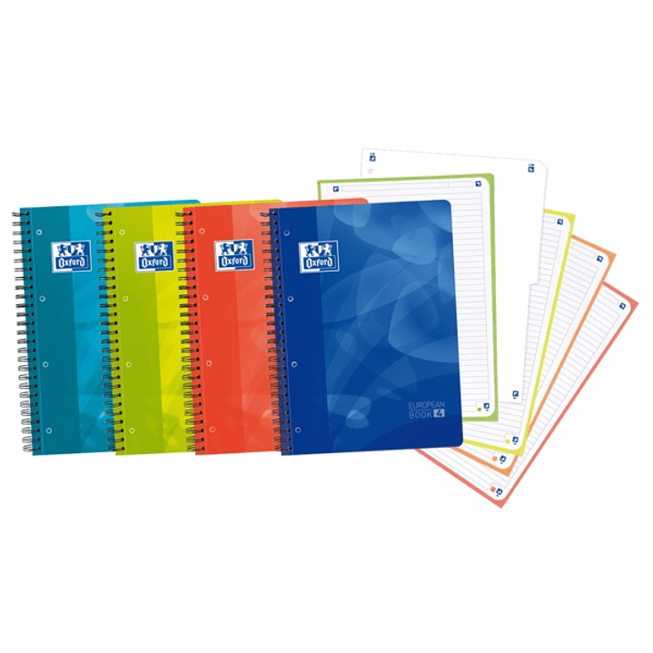 Oxford School Lagoon W&E A4+ Europeanbook - Tapa de Plastico - 80 Hojas - Separador Extraible - Write&Erase 1
