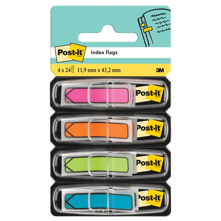 Post-It Index Pack de 4 Dispensadores con 24 Marcadores de Indice Reposicionables - Forma Rectangular - Colores Surtidos 1
