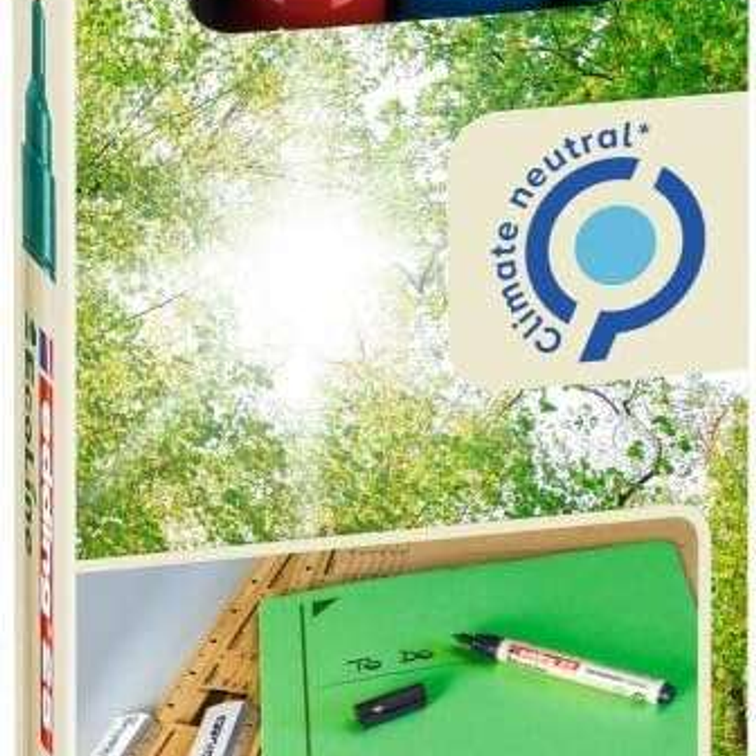 Edding 25 EcoLine Pack de 4 Rotuladores Permanentes - Punta Redonda Fina - Trazo 1mm - 90% de Plastico Reciclado - Colores Surtidos 1