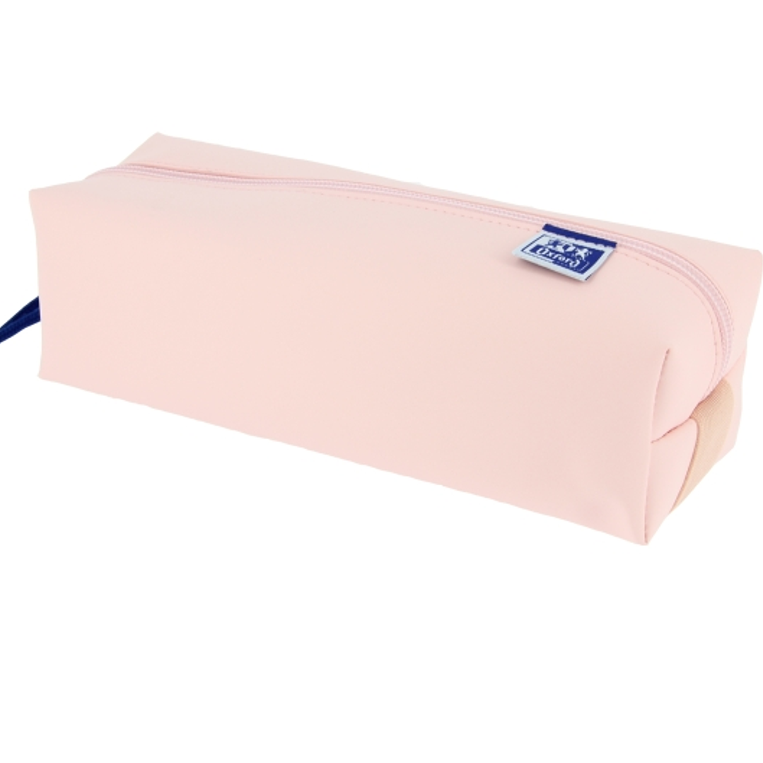 Oxford Live & Go Estuche Cuadrado Grande - Material Acolchado - Goma Elastica para unirlo al Cuaderno - Color Rosa 1