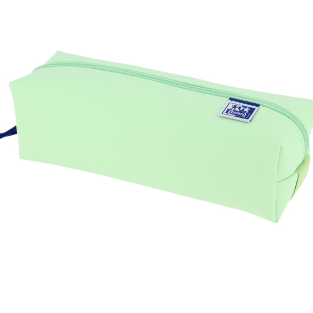 Oxford Live & Go Estuche Cuadrado Grande - Material Acolchado - Goma Elastica para unirlo al Cuaderno - Color Verde 1