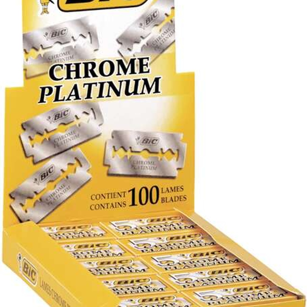 Bic Chrome Platinum Expositor de 20 Cajas de 5 Hojas de Afeitar Doble Filo 1